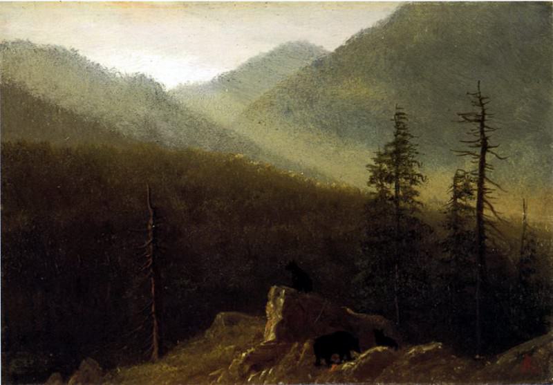 Bierstadt Albert Bears in the Wilderness, Albert Bierstadt