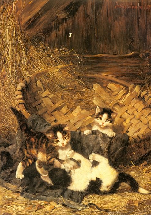 Адам, Юлиус – Шаловливые котята в корзине, Немецкие художники
