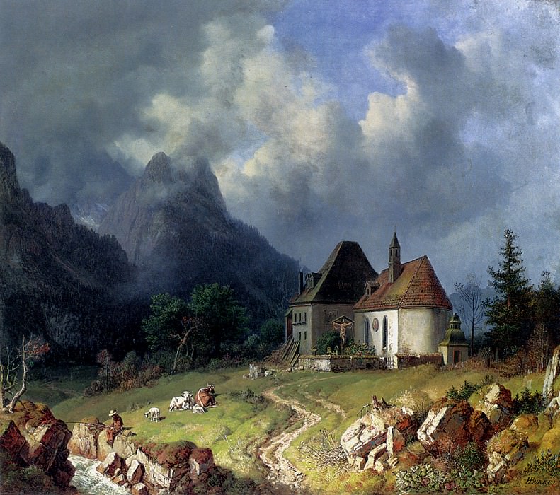 Бюркель, Хайнрих – Церковка у расселины и горы Чертов палец на заднем плане, Немецкие художники