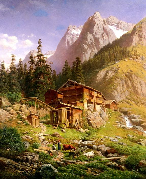 Engelhardt Georg An Alpine Mill House, German artists