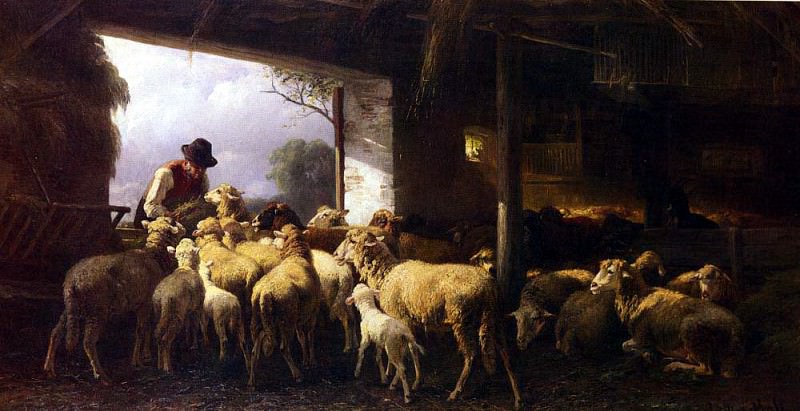 Mali Christian Friedrich Feeding The Sheep, German artists