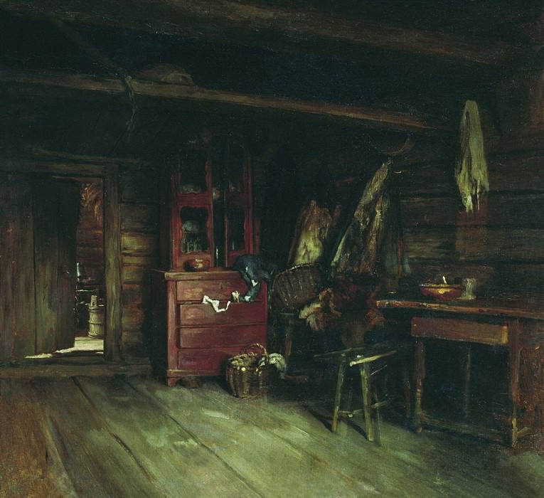Inside view of the cottage, Vasily Maksimov