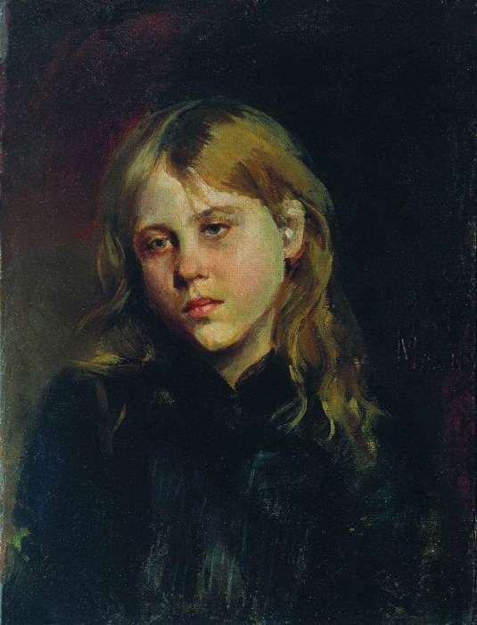 Portrait of a thoughtful girl, Vasily Maksimov