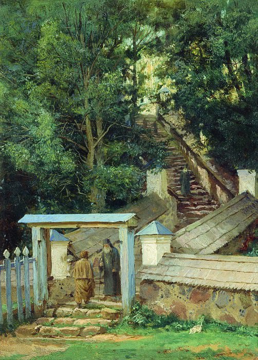 At the fence of the skete, Vasily Maksimov