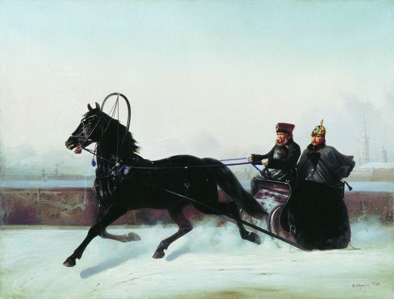 Nicholas I in a sleigh, Nikolay Sverchkov