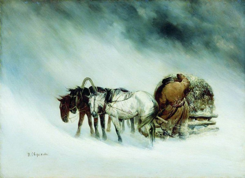 In a snowstorm, Nikolay Sverchkov