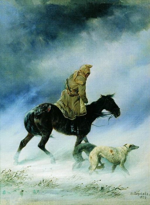 Охотник, застигнутый вьюгой, Николай Егорович Сверчков