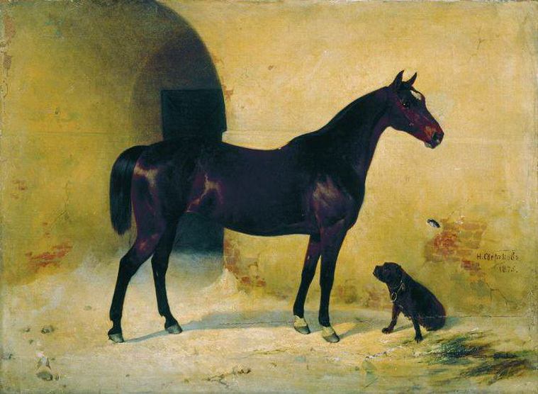 Horse with dog, Nikolay Sverchkov