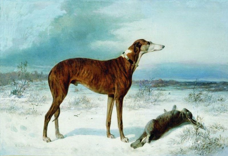 Dog and hare, Nikolay Sverchkov
