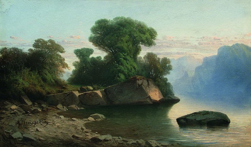 Lake in the mountains., Arseny Meshersky