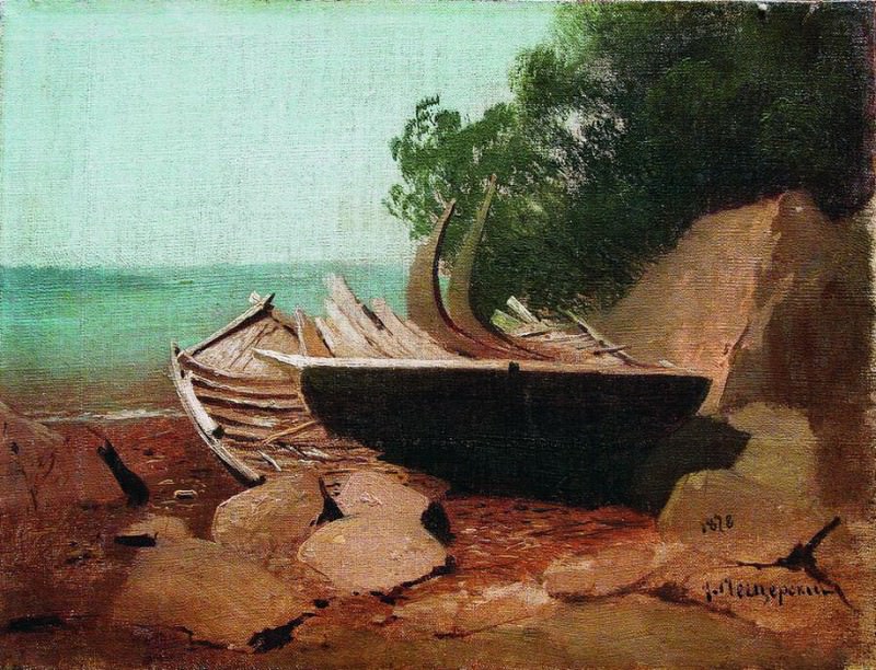 Barges on the shore, Arseny Meshersky