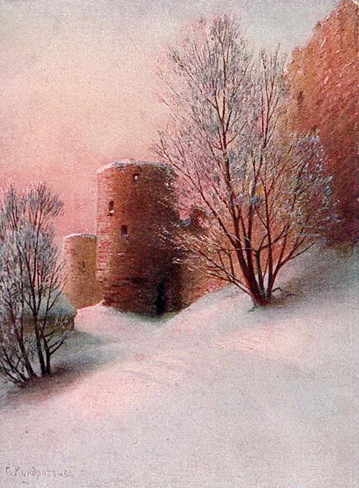 Fortress Koporye in winter, Gavriil Kondratenko