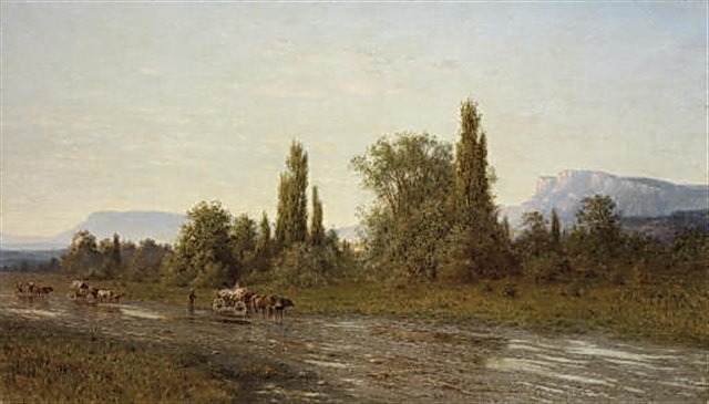 Cart on the background of the Crimean landscape, Gavriil Kondratenko