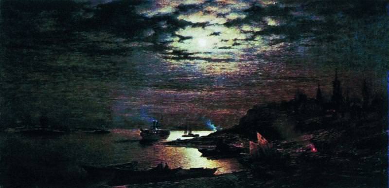 Moonlit night Late 19th century, Gavriil Kondratenko