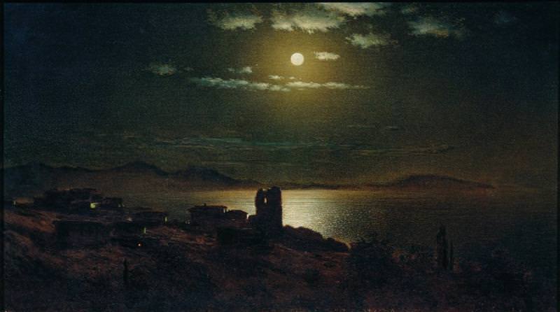 Moonlit night Oil on canvas, Gavriil Kondratenko