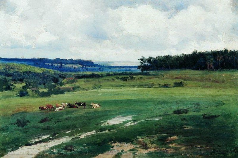 Landscape with herd, Konstantin Kryzhitsky
