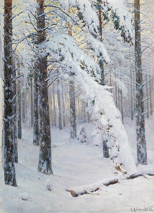 Forest in winter Oil on canvas, Konstantin Kryzhitsky