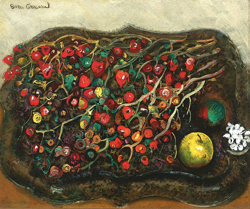 Still life with berries and apples, Boris Grigoriev