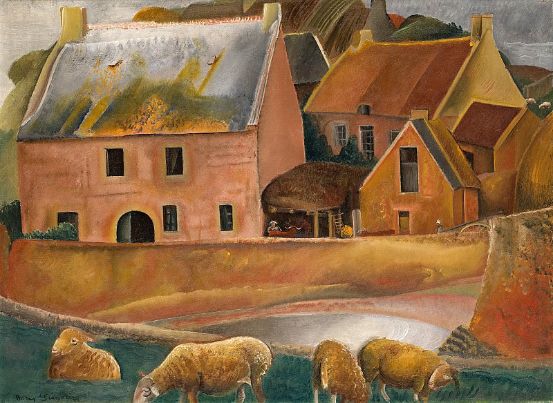 Farm with Lambs, Boris Grigoriev