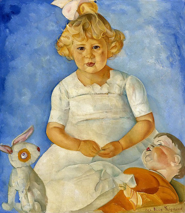 Портрет девочки с куклами, Борис Дмитриевич Григорьев