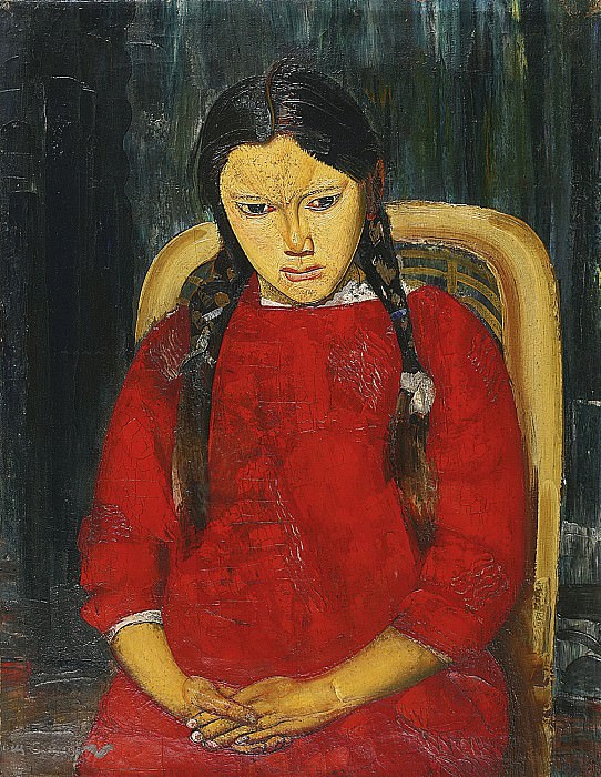 Girl in Red, Boris Grigoriev