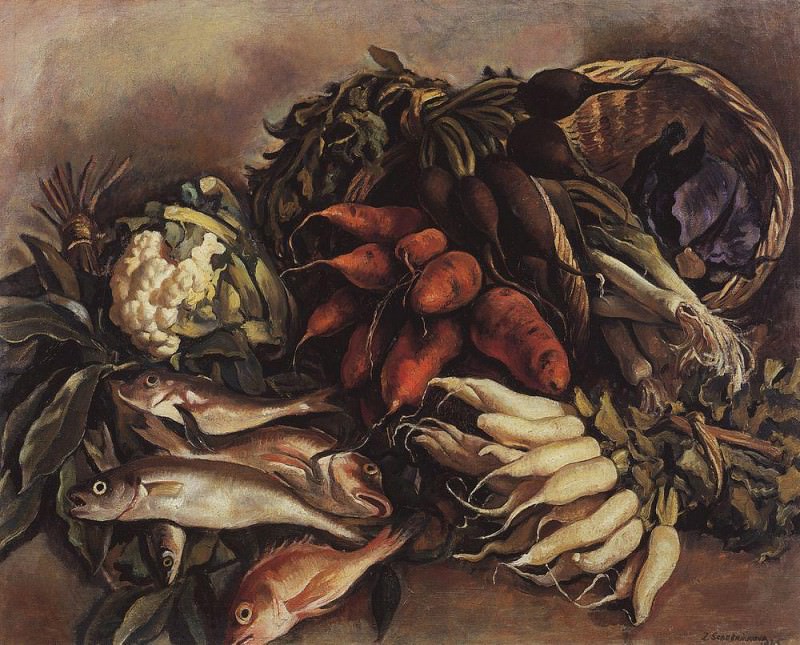 Fish on the greens, Zinaida Serebryakova