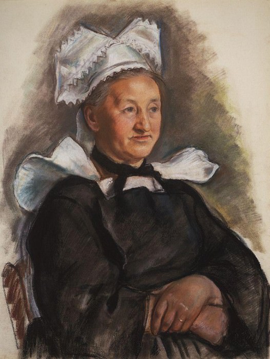 An old woman in a bonnet. Brittany, Zinaida Serebryakova