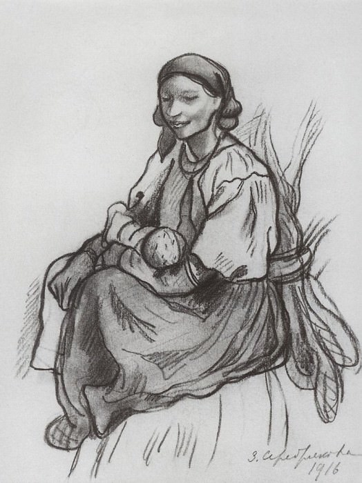 Крестьянка с ребенком, Зинаида Евгеньевна Серебрякова