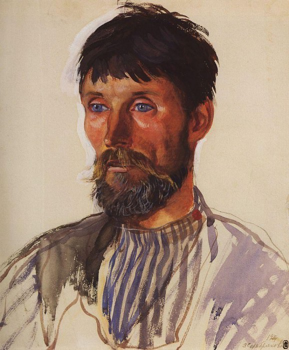 Portrait of a peasant I. D. Golubev, Zinaida Serebryakova