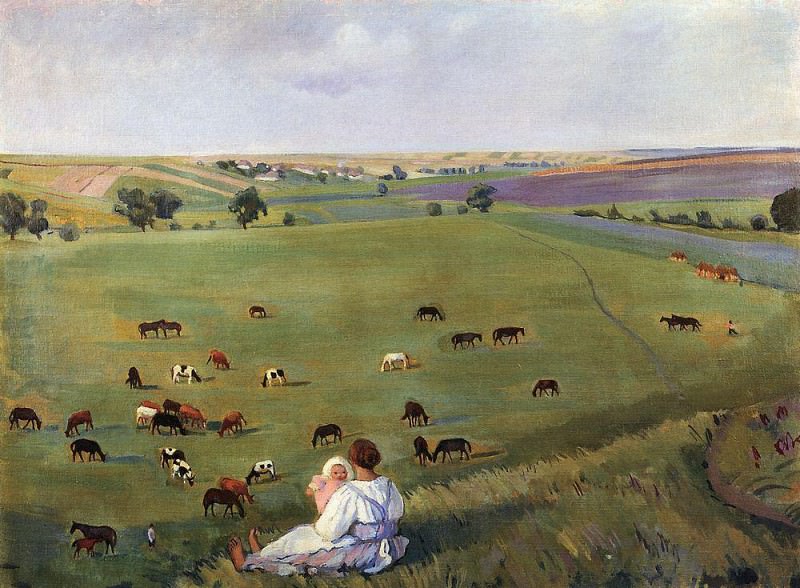 In a meadow. Neskuchnoye, Zinaida Serebryakova
