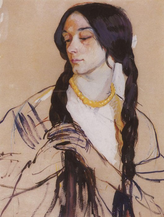 Portrait of O. K. Lansere, Zinaida Serebryakova