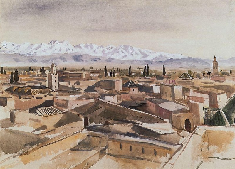 Marrakesh, view from the terrace of the Atlas mountains, Zinaida Serebryakova