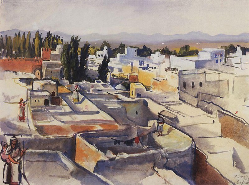 Morocco Sefrou, the roofs of the city, Zinaida Serebryakova
