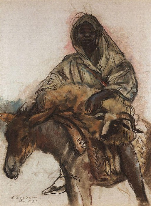 Arab on a donkey, Zinaida Serebryakova