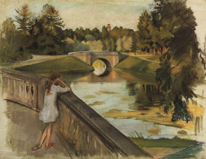 The bridge in Gatchina. Karpin pond, Zinaida Serebryakova