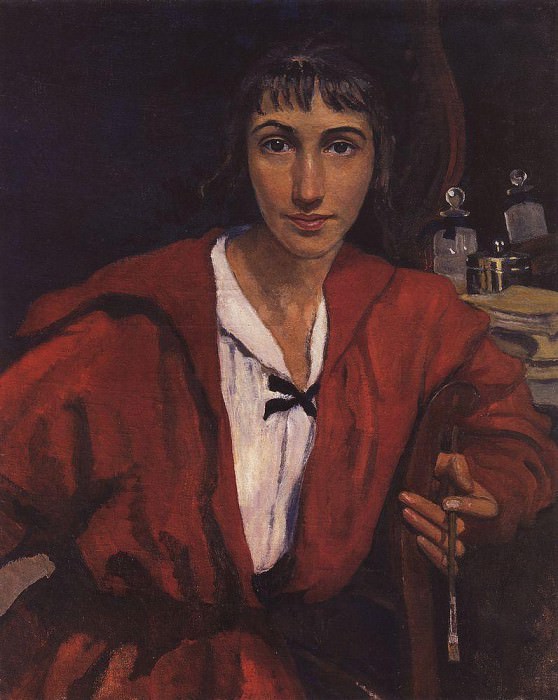 Автопортрет в красном, Зинаида Евгеньевна Серебрякова