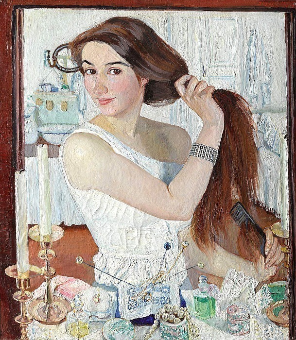 Behind the toilet. Self-portrait, Zinaida Serebryakova