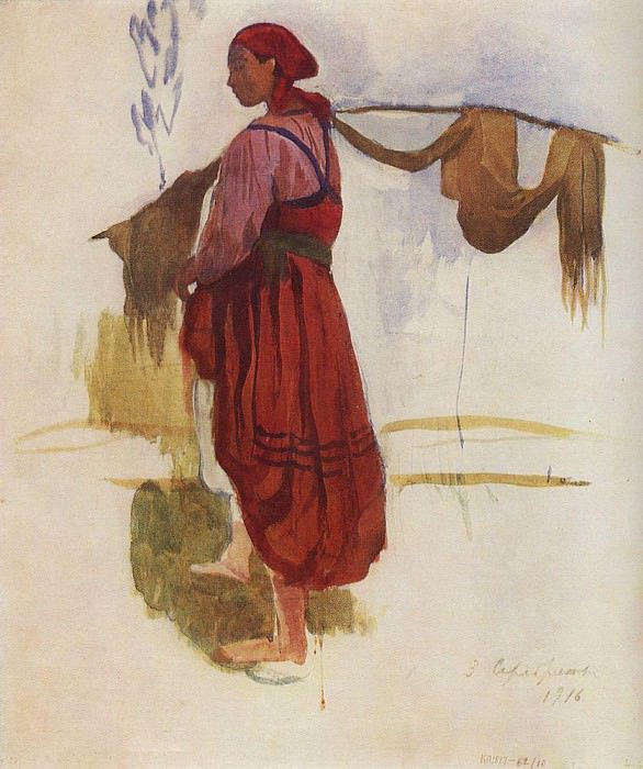 A woman with a yoke, Zinaida Serebryakova