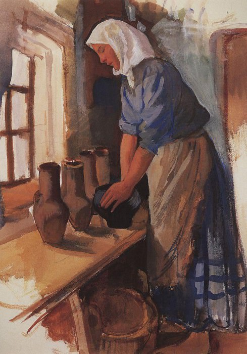 The peasant woman with pots, Zinaida Serebryakova