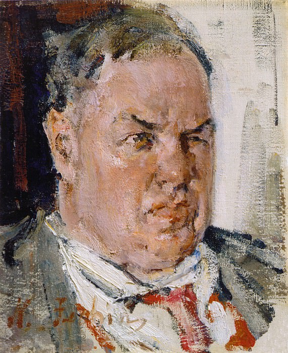 Portrait of D.D. Burliuk. Study , Nikolay Feshin