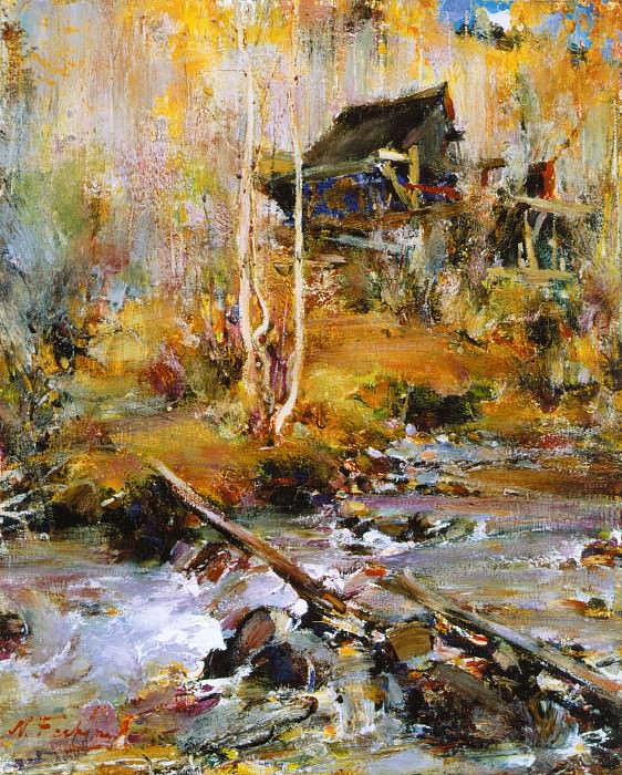 Landscape with a stream , Nikolay Feshin