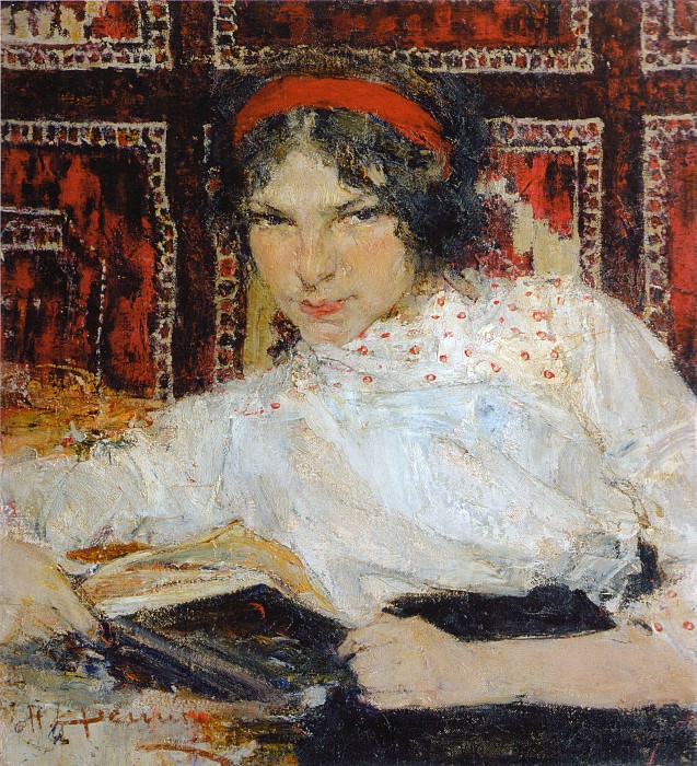 Portrait of a student Masha Bystrova , Nikolay Feshin
