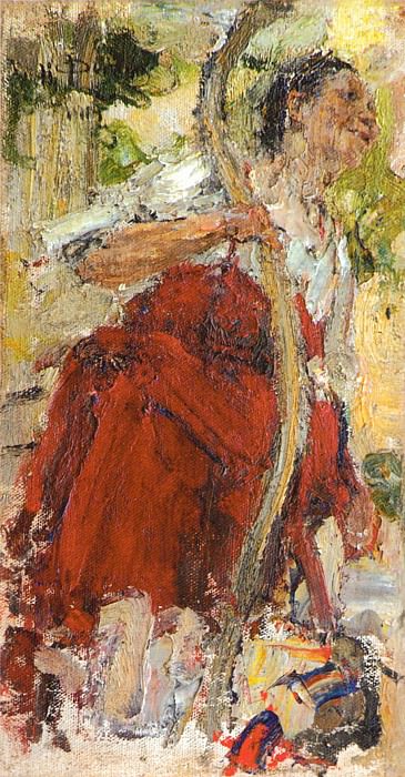 Grandma with a yoke. Study for the painting Pouring , Nikolay Feshin