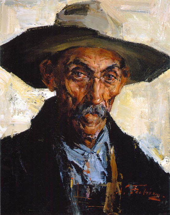 The old man in the gray hat , Nikolay Feshin