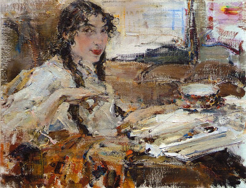 Portrait of Tatyana Popova , Nikolay Feshin