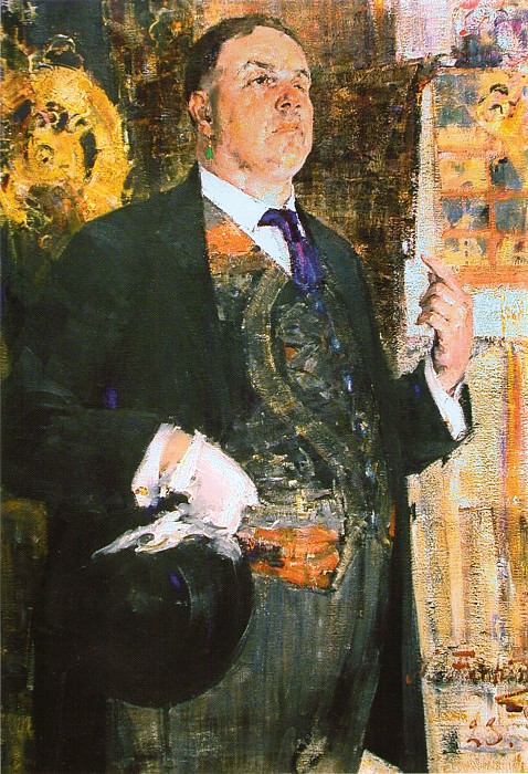 Portrait of the artist D. D. Burliuk , Nikolay Feshin