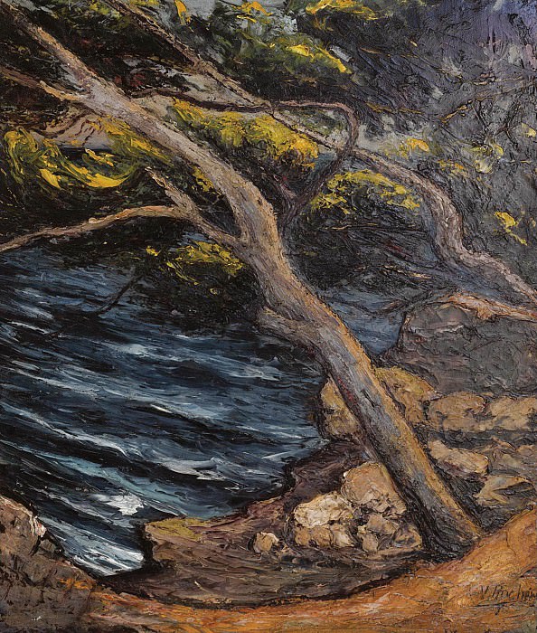 Озерный пейзаж с деревьями, Вера Николаевна Рохлина