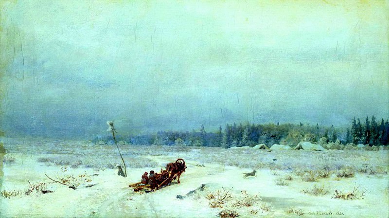 Winter road, Lev Kamenev
