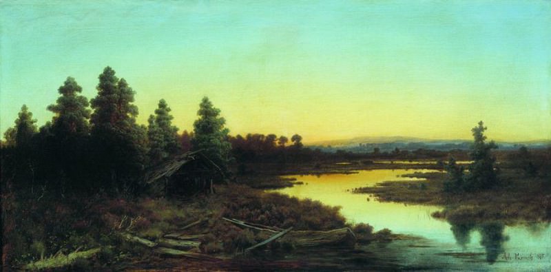 Evening on the river, Lev Kamenev