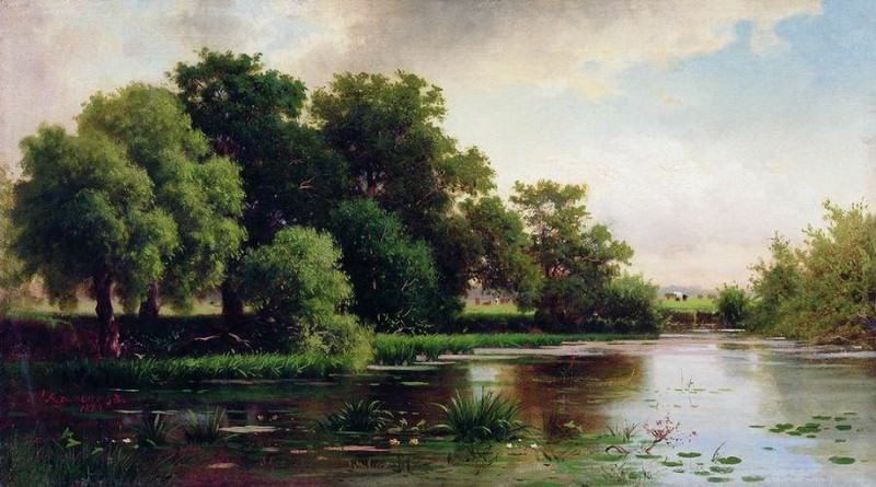 Landscape with pond, Lev Kamenev